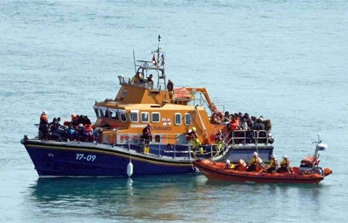 Migrant arrivals at Dover. Photo Gareth Fuller/PA