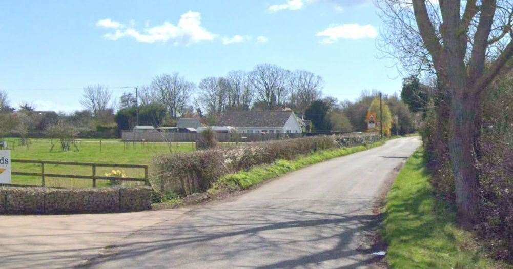 Fire crews remain at the scene in Burmarsh Road, Burmarsh, Romney Marsh after a blaze ripped through three workshop buildings. Stock picture: Google