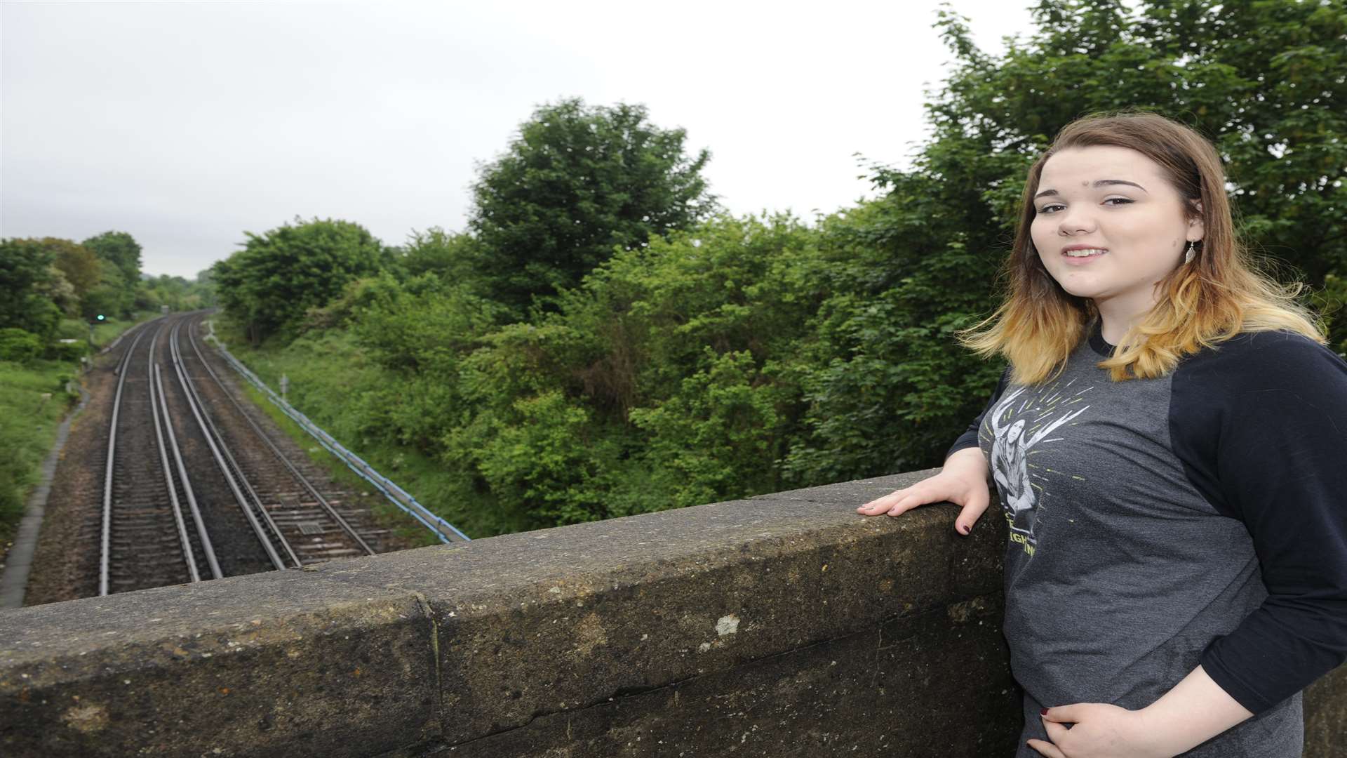 Hannah Simmons, 15, prevented a man jumping off the railway bridge on Rheims Way, Canterbury