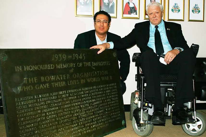 Abdool Kara, Swale council's chief executive officer, and Steffan Jordan, chairman of the Sittingbourne and Milton Regis branch of the Royal British Legion