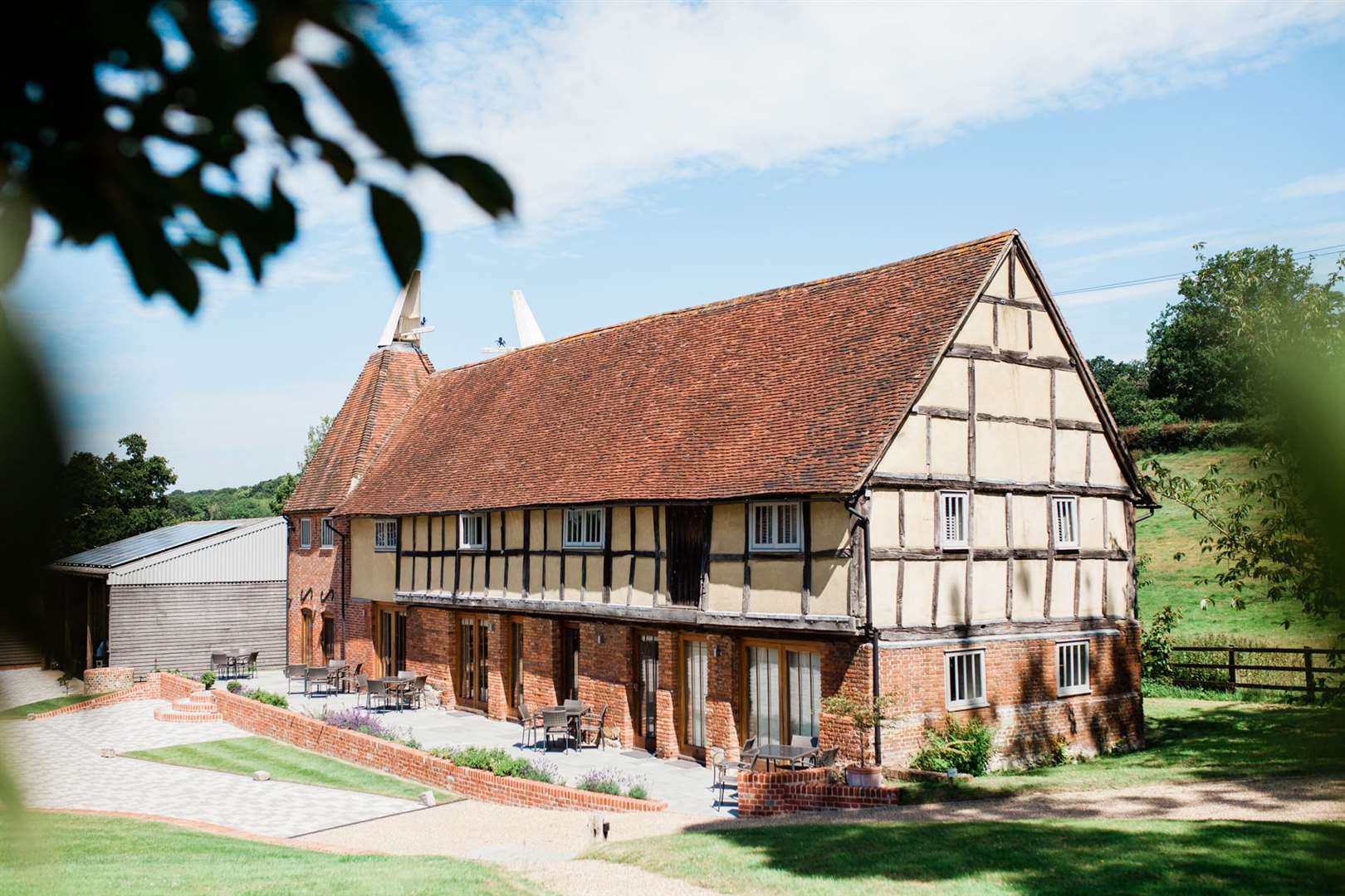 Events venue The Oak Barn, Frame Farm, in Benenden