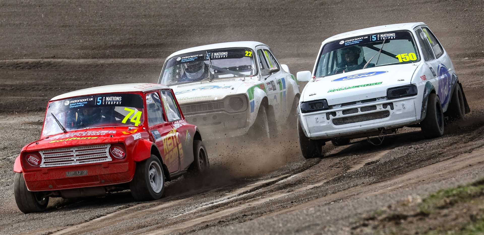 Minster's Dan Swayland (No.22) in Retro Rallycross Championship action. Picture: British Rallycross