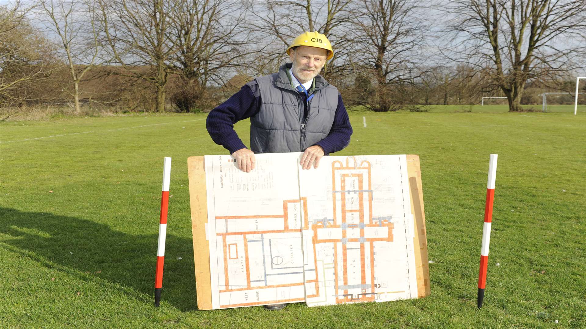 Dr Brain Philip on the suspected site of King Stephen's burial. Picture: Tony Flashman