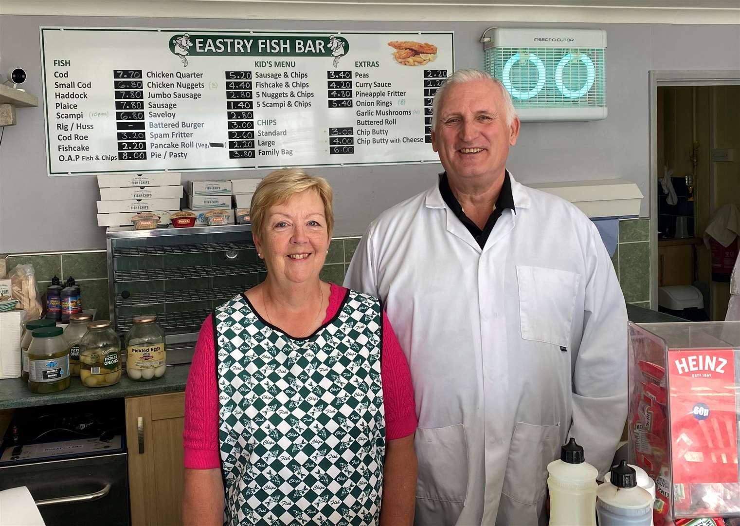 Christine and Keith Johnson are closing Eastry Fish Bar, near Sandwich, on August 31 after 43 years