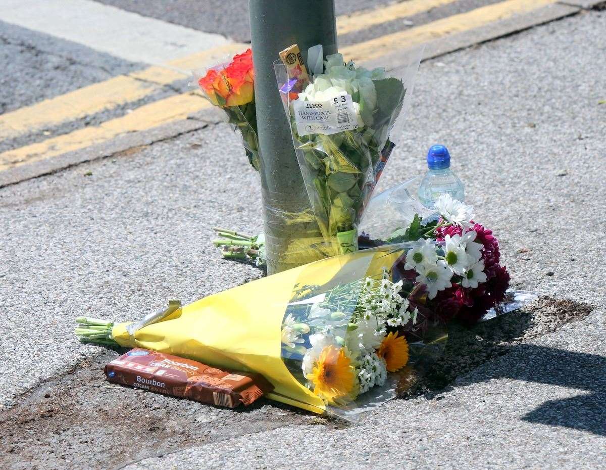 Flowers left at the scene of the collision in Ramsgate in June. Picture: UKNiP