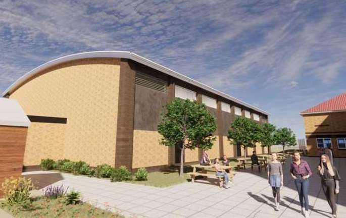 What the new sports hall at Folkestone School for Girls could look like. Picture: FGS/Bailey Partnership