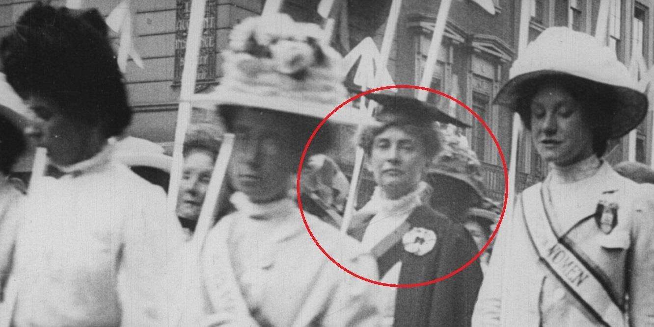 Emily Davison in Scenes in the Record Demonstration of Suffragettes (1910), BFI National Archive