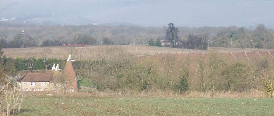 The proposed site of Waterside Park - close to the Mercure Maidstone Great Danes Hotel at Hollingbourne