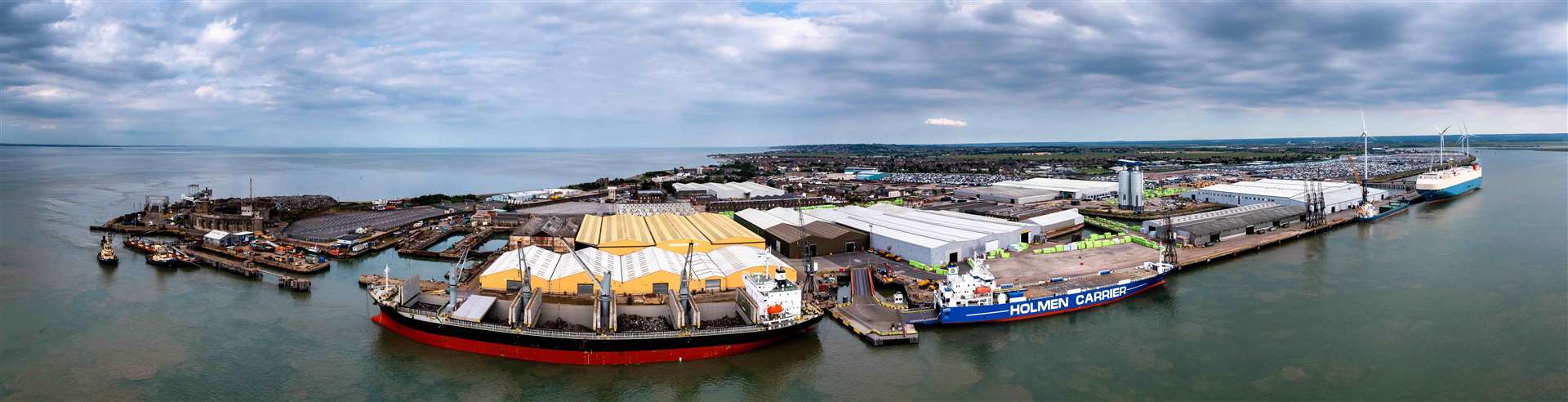 Aerial shot of Sheerness Docks. Picture: Peel Ports