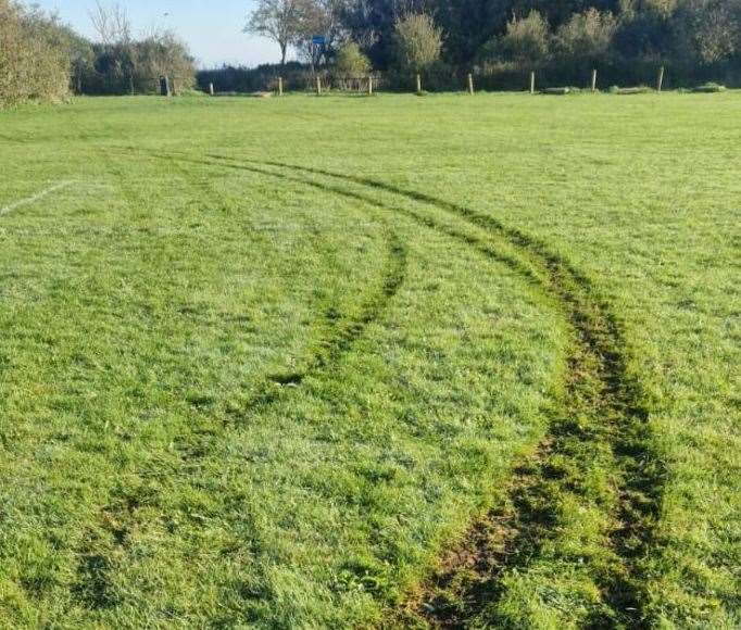 The pitches at St James’ Playing Fields in Grain have been badly damaged