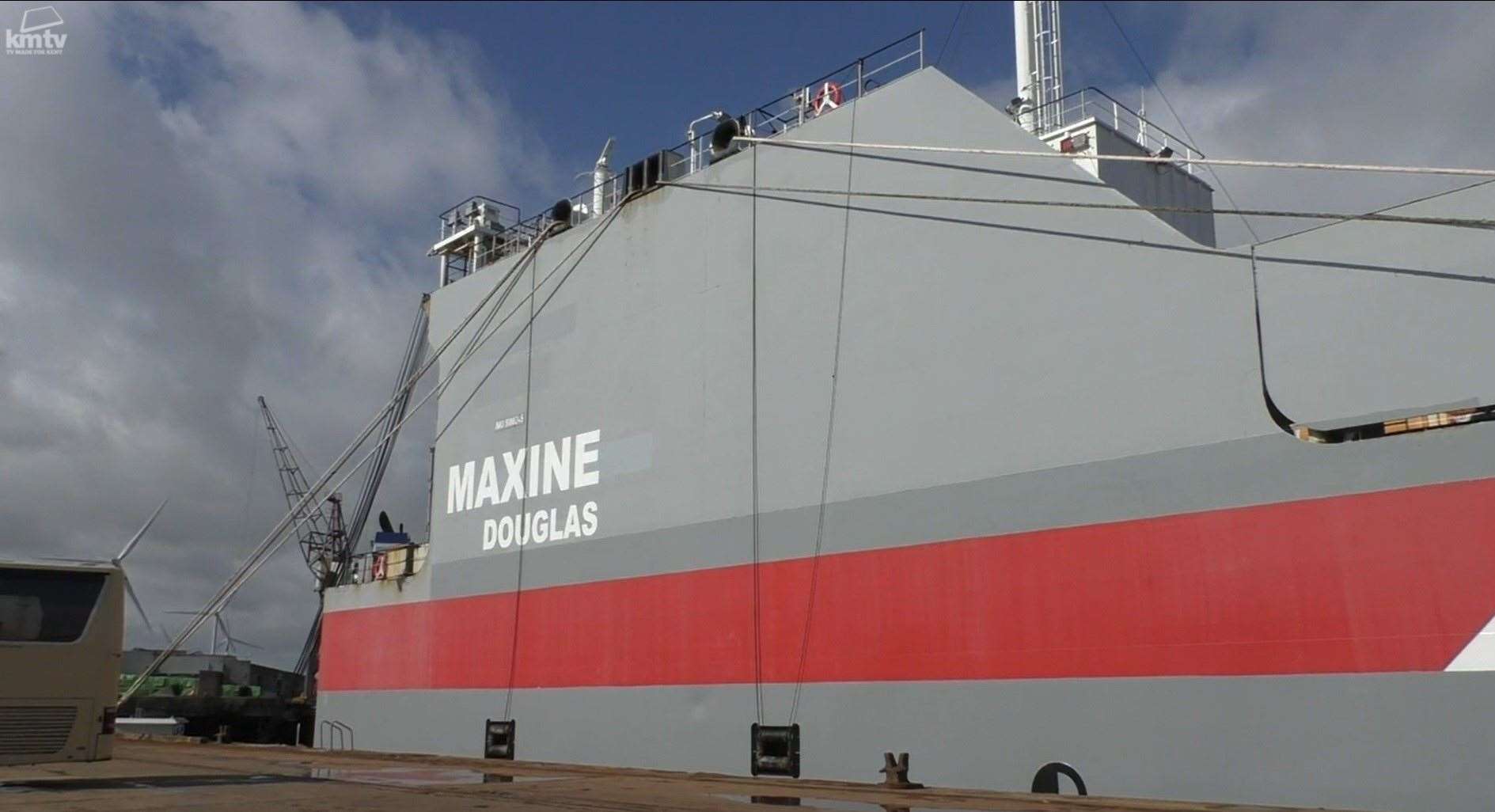 The DFDS ferry Maxine being loaded at Sheerness before it sails to Calais, France. Picture: KMTV