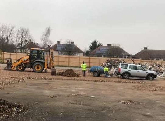 Workers at the site of the old Battle of Britain. Picture: Andrew Redgate