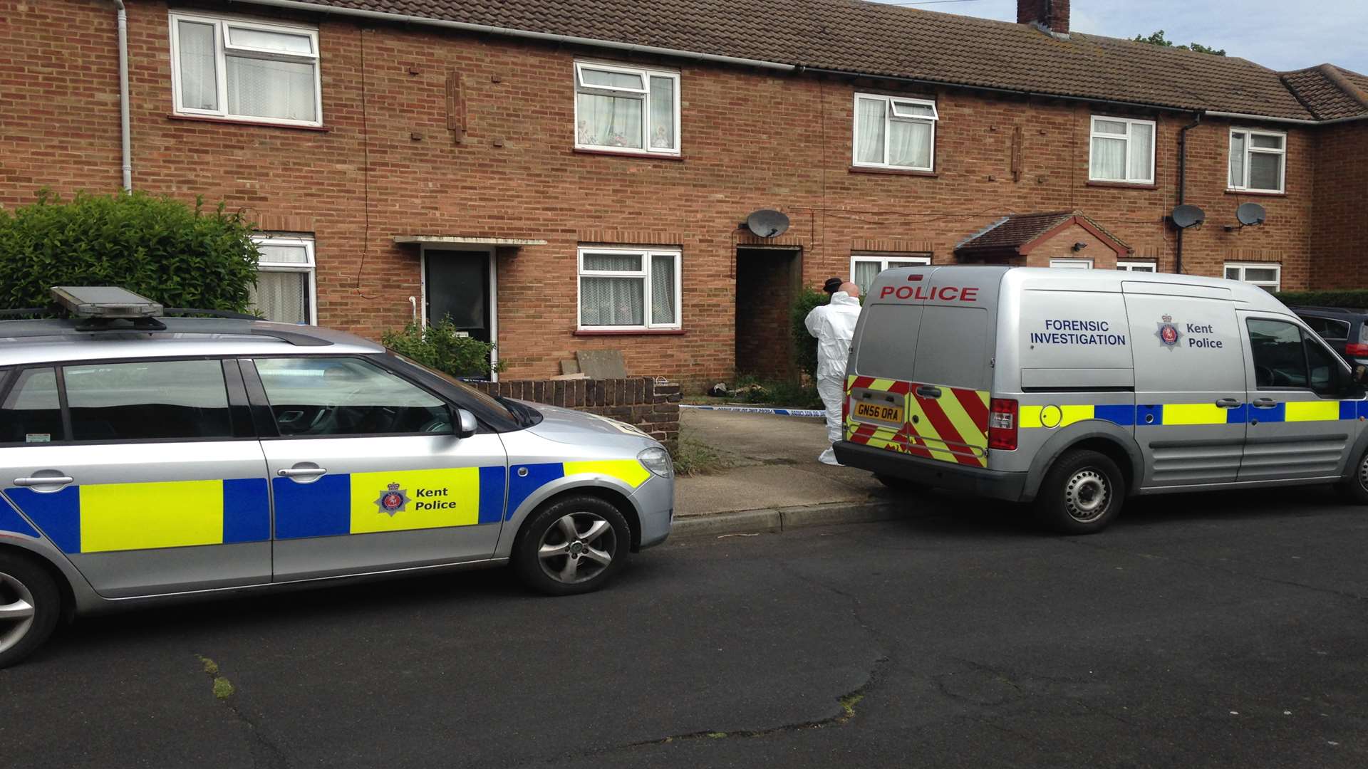 The scene of the attack in Fostall Road, Faversham