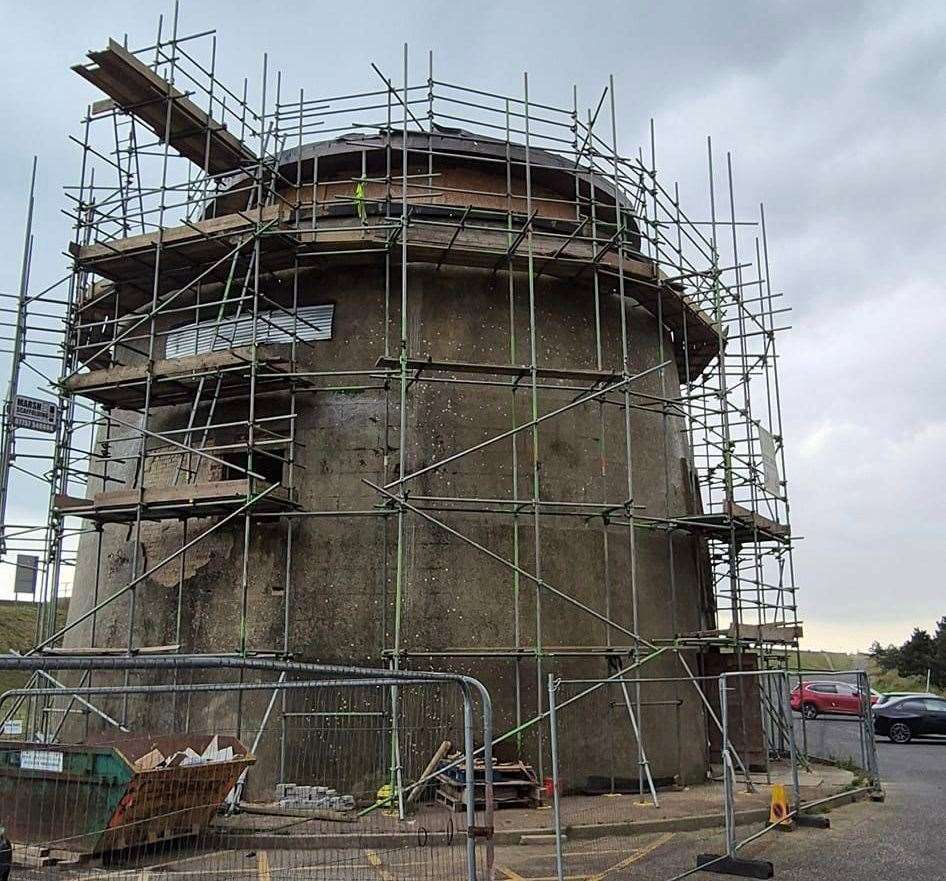 Work had been progressing well at the Martello Tower No.25 in Dymchurch, which was set to open as a holiday let by the end of the year