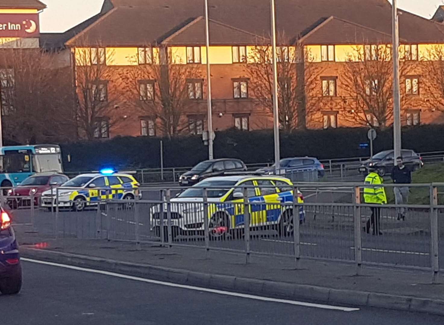 Police at the scene of the crash. Picture: Kieran Boast