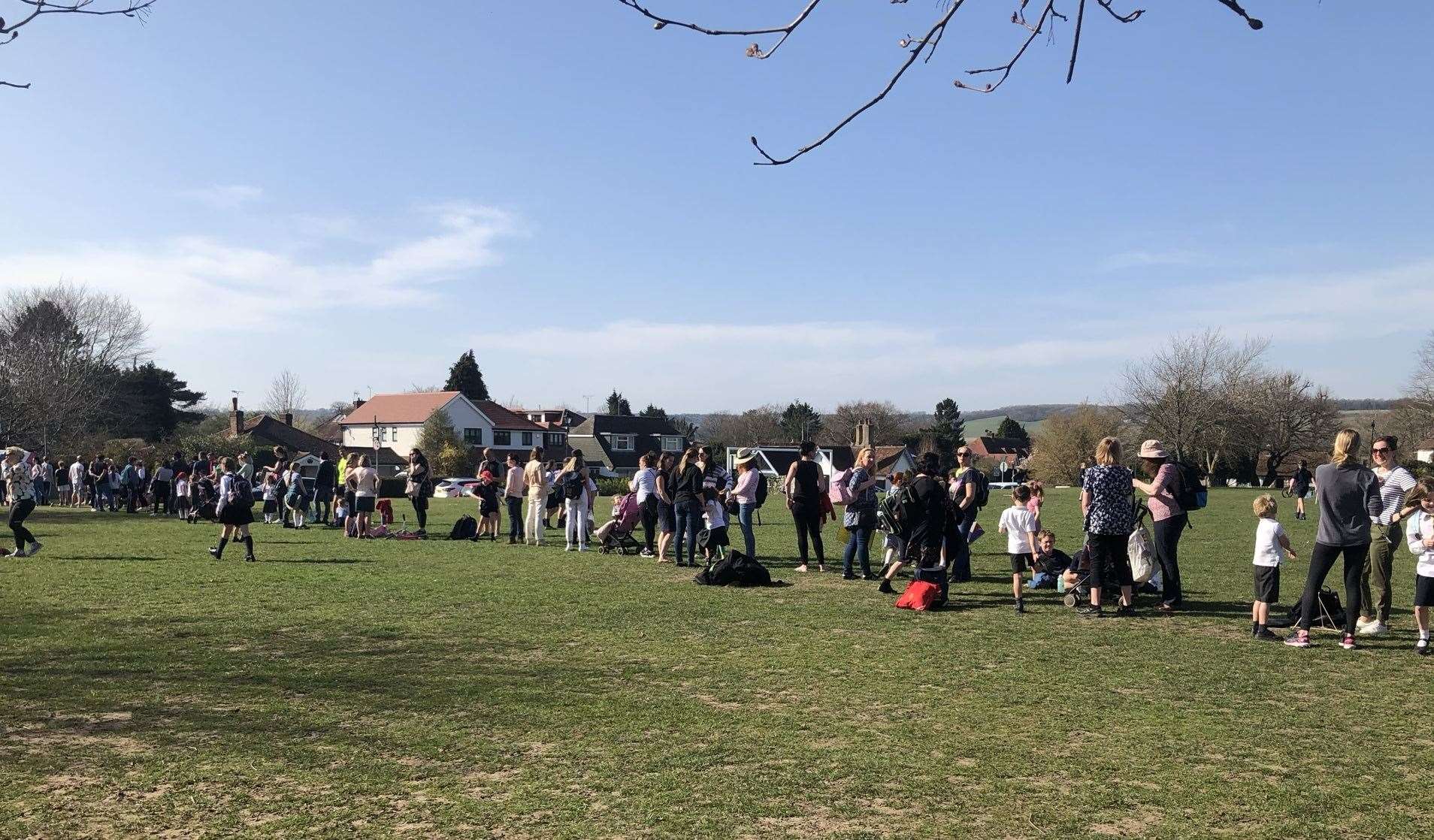 Long queues for ice cream formed on Chipstead Common in Sevenoaks as lockdown restrictions are eased (45685191)