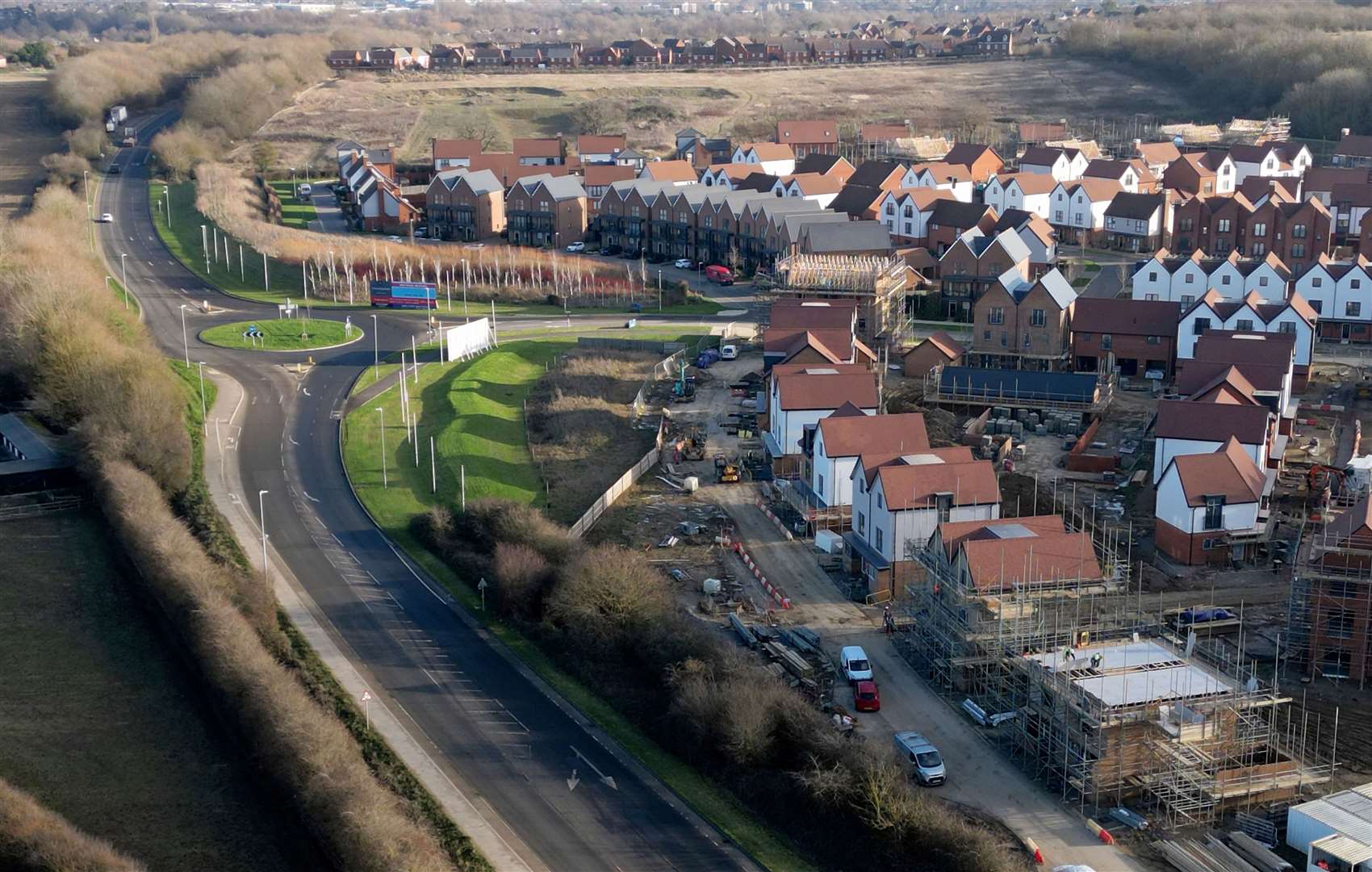 Building has already started at Chilmington Green but Hodson says construction rates are at a considerably slower rate affecting the site's viability. Picture: Barry Goodwin