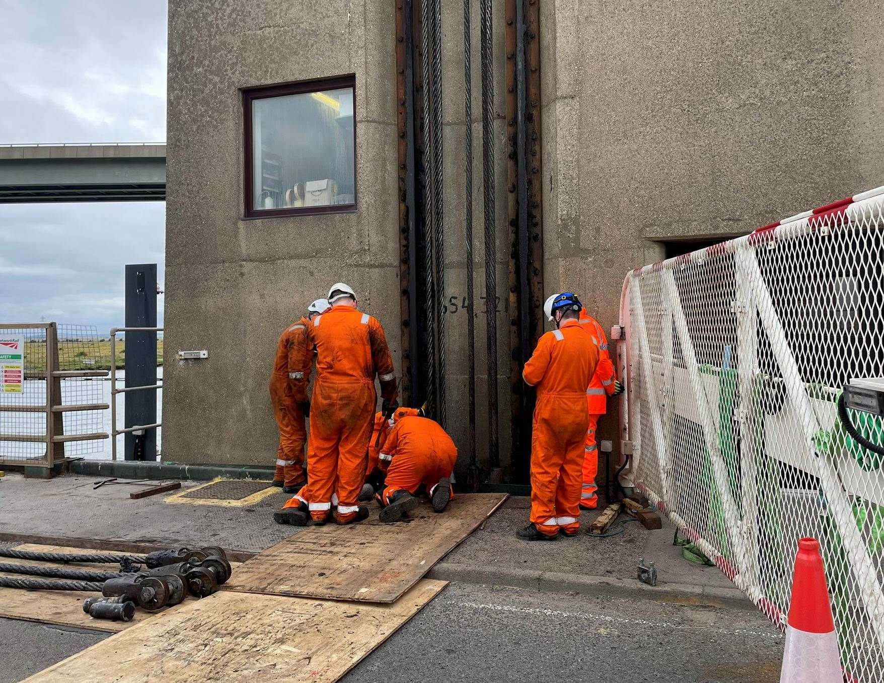 Engineers at work on the Kingsferry Bridge. Picture: Joe Crossley