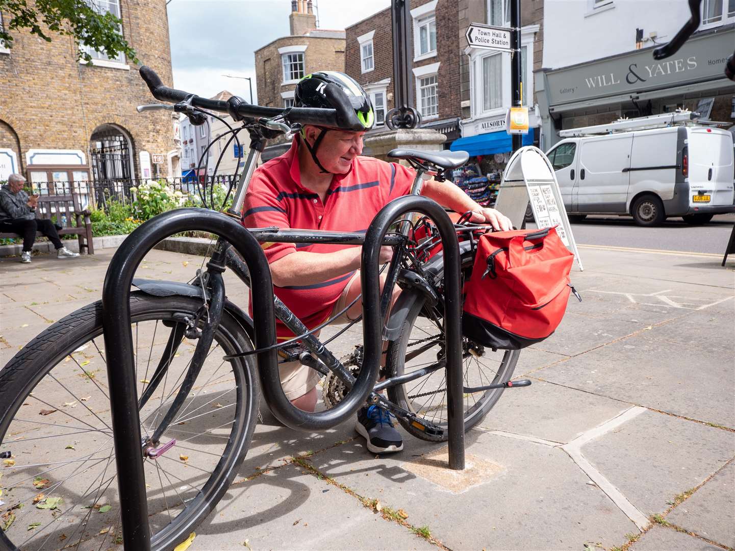 Robert Franks uses the additional parking in front of St George's Church on the High Street – which was often full up, even on weekdays.