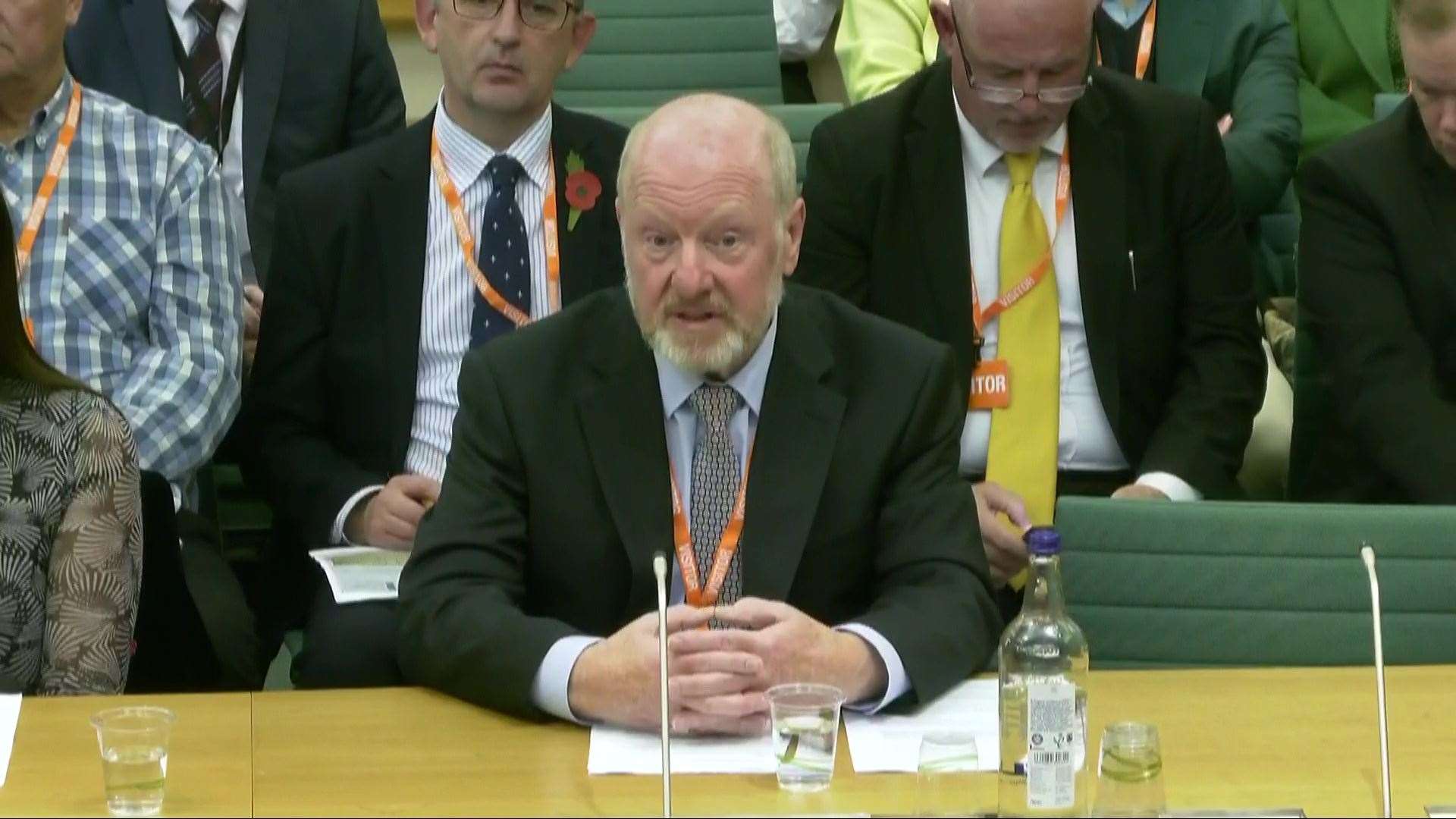 Sir Alan Bates gave evidence to the Business and Trade Committee’s short inquiry on Tuesday (House of Commons/UK Parliament/PA)