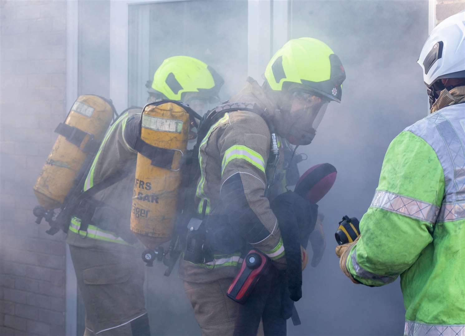 Fire crews remain at the scene as the hay continues to burn. Stock pic