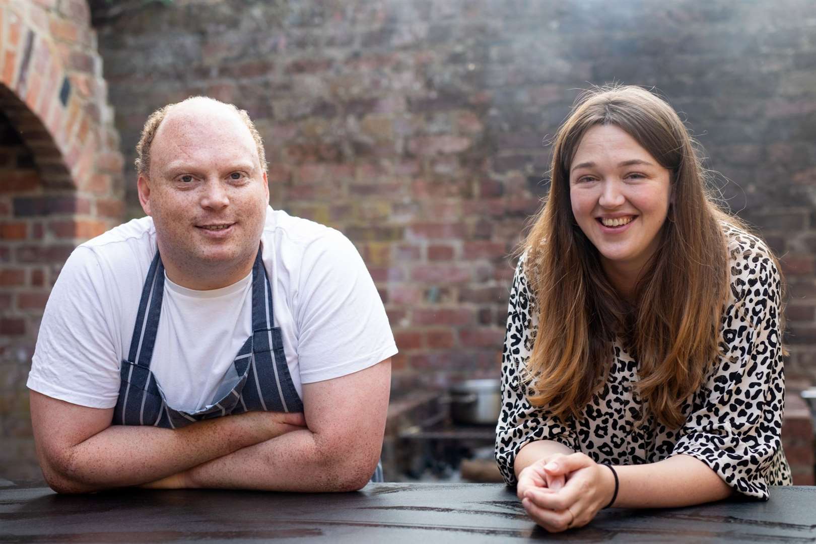 Updown Farmhouse's owners Ruth Leigh and Oliver Brown. Picture: Updown