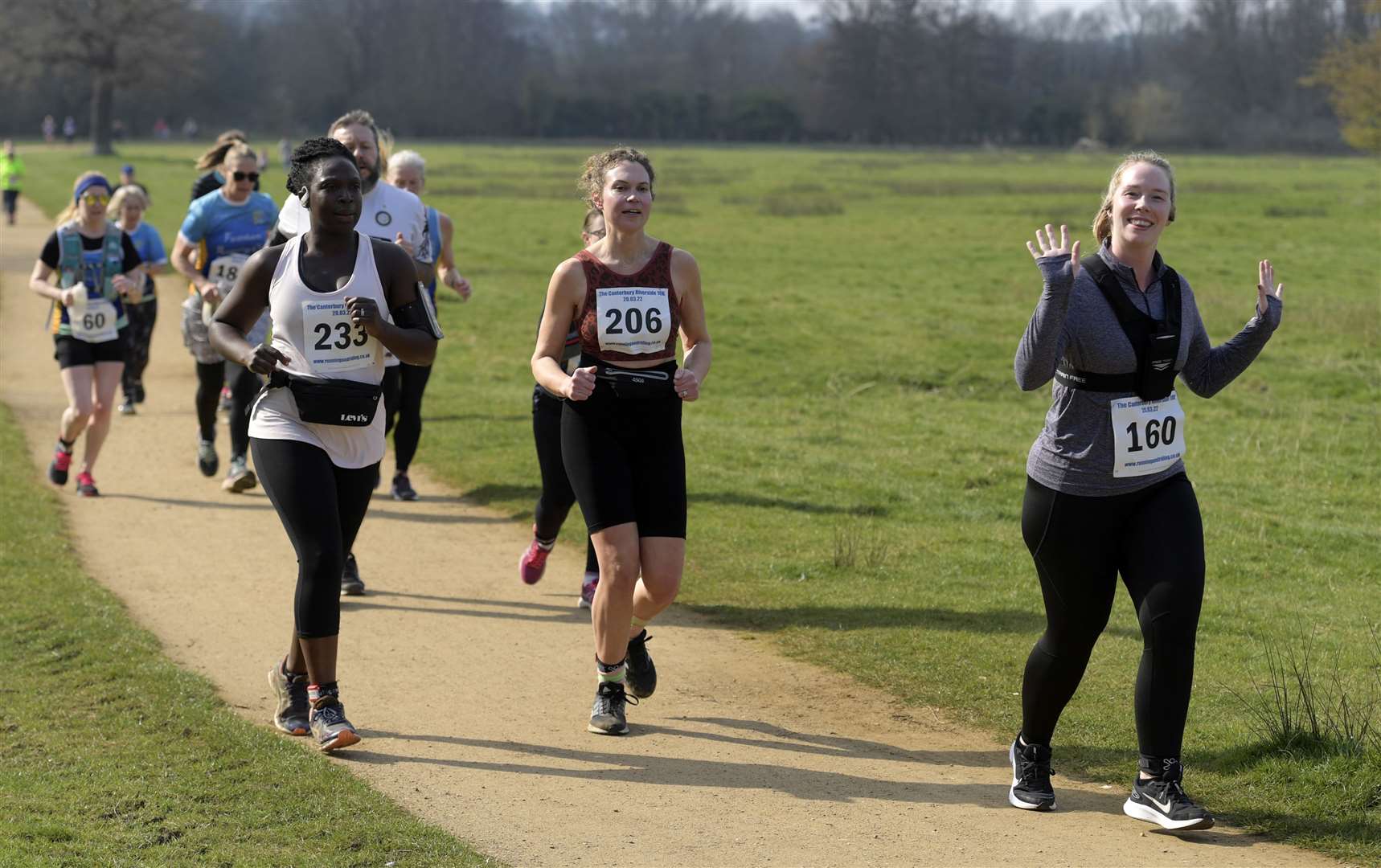 Paula Thorne, Aisha Seadon and Rebekah Murray on the course. Picture: Barry Goodwin