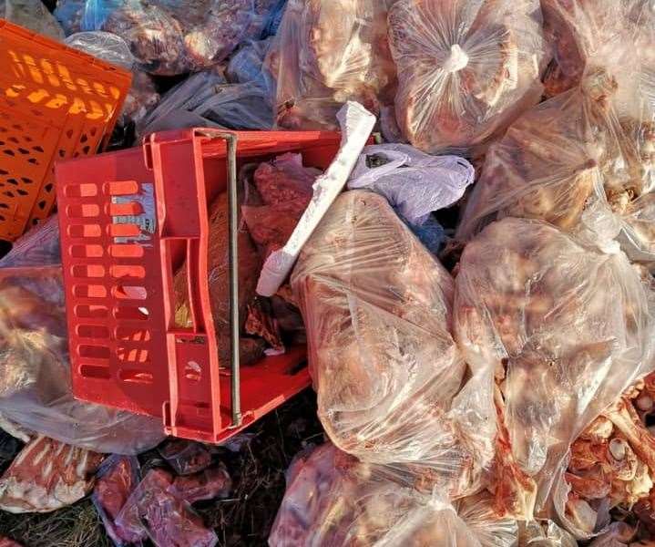 This meat was found dumped on Romney Marsh. All pictures: Teresa Perry