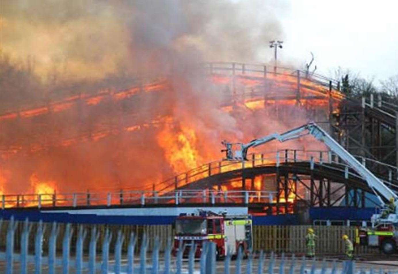 The Scenic Railway blaze in 2008.