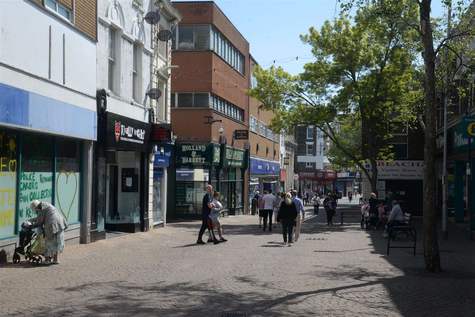 Police moved along 20 people from the town centre