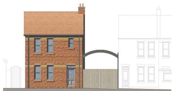 A two-bedroom house with a new access gate in Burrow Road is proposed. Picture: Clague Architects