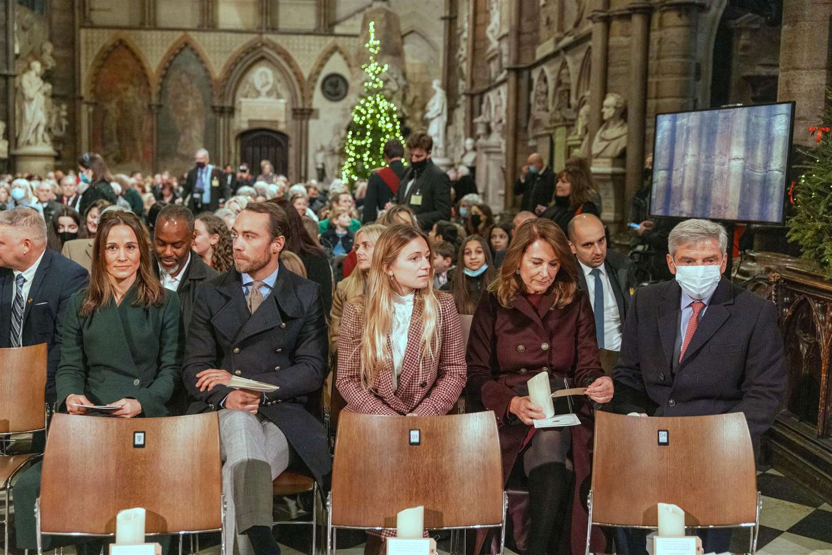 Kate’s family Pippa Matthews, James and Alizee Middleton, and Carole and Michael Middleton at the event in 2021 (Heathcliff O’Malley/PA)