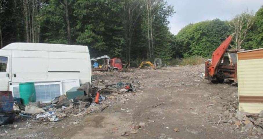 Rubbish at Langley Beck's land in Boxley Woods