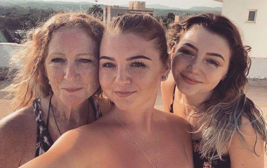 Millie, with mum Wendy and sister Sophie. Picture: Greenway family