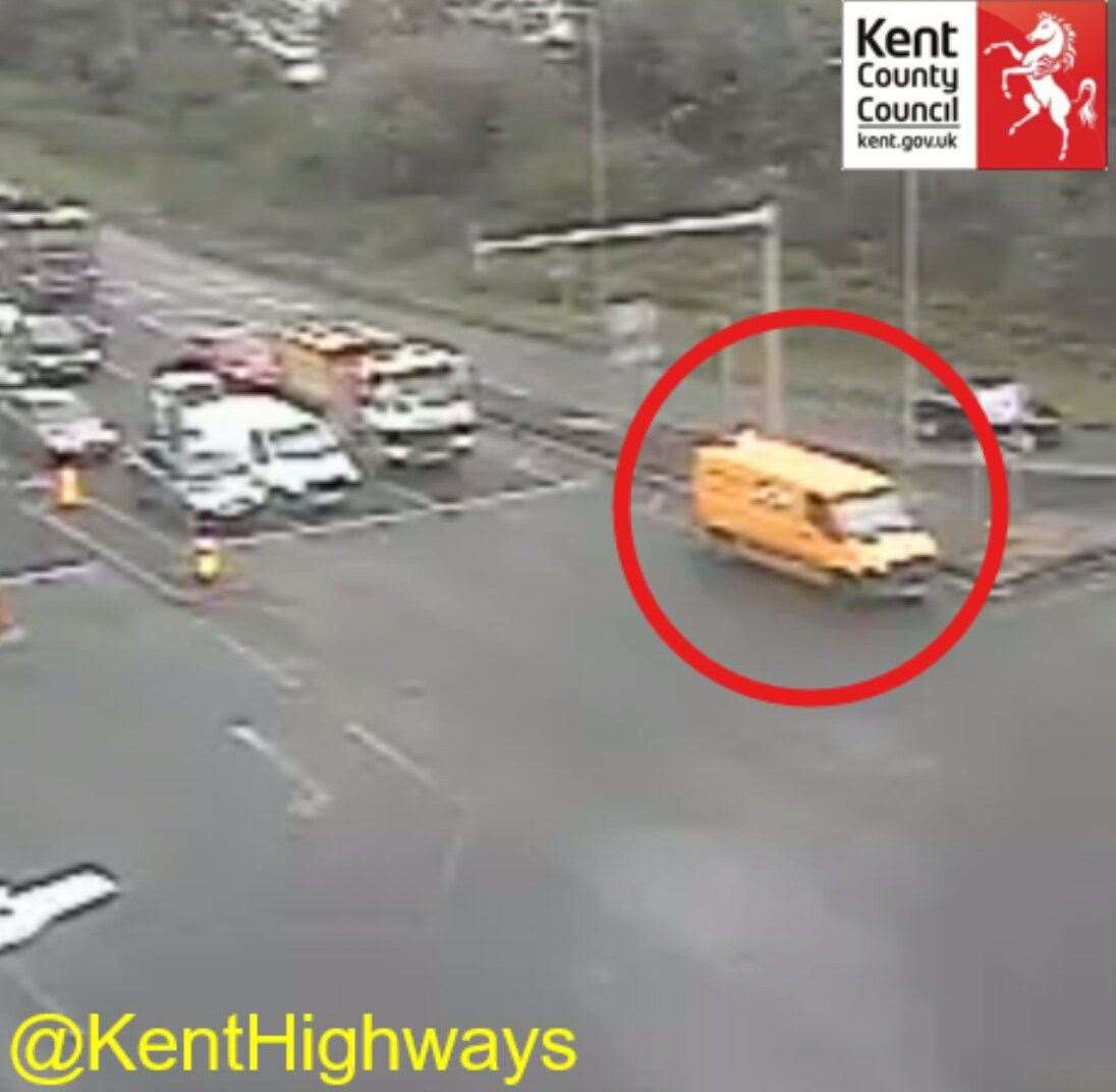 A broken down van has blocked a lane, causing delays. Picture: Kent Highways