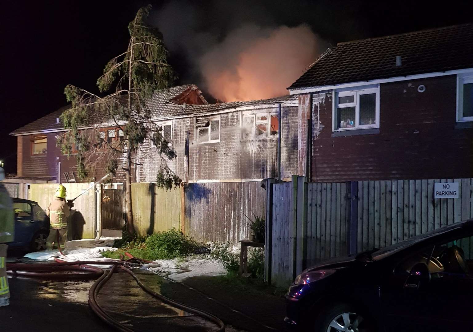 Crews putting out the fire in Stanhope on Wednesday morning. Credit: Emma Gainsford (2542810)