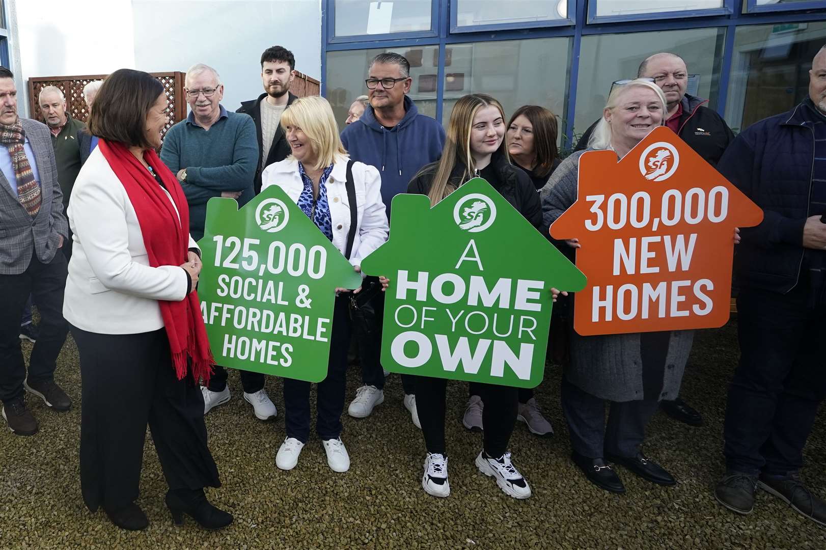 Sinn Fein leader Mary Lou McDonald launches her party’s proposals to make housing affordable, in Clondalkin, Dublin (Niall Carson/PA)