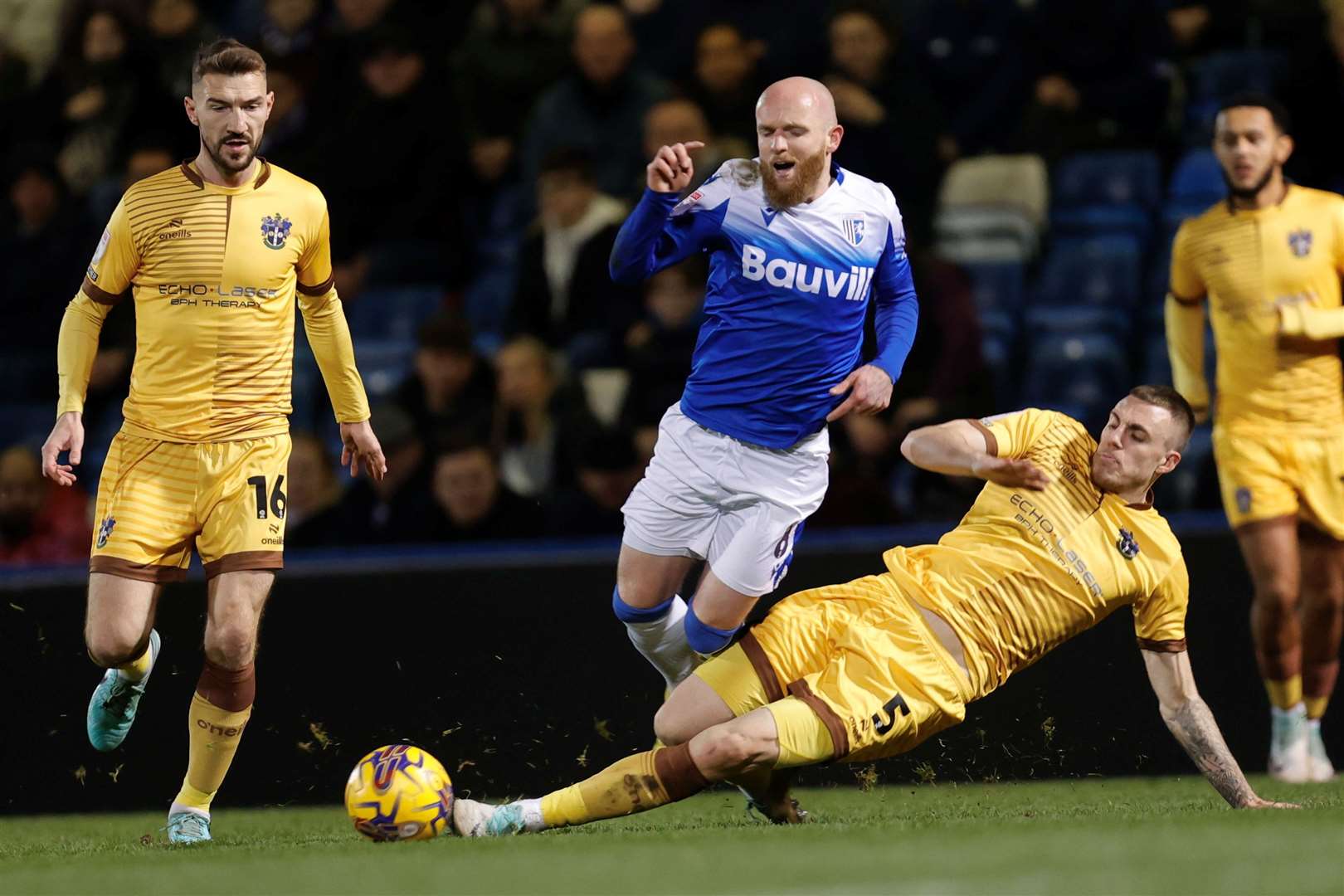 Jonny Williams fouled by Ben Goodliffe Picture: Beau Goodwin