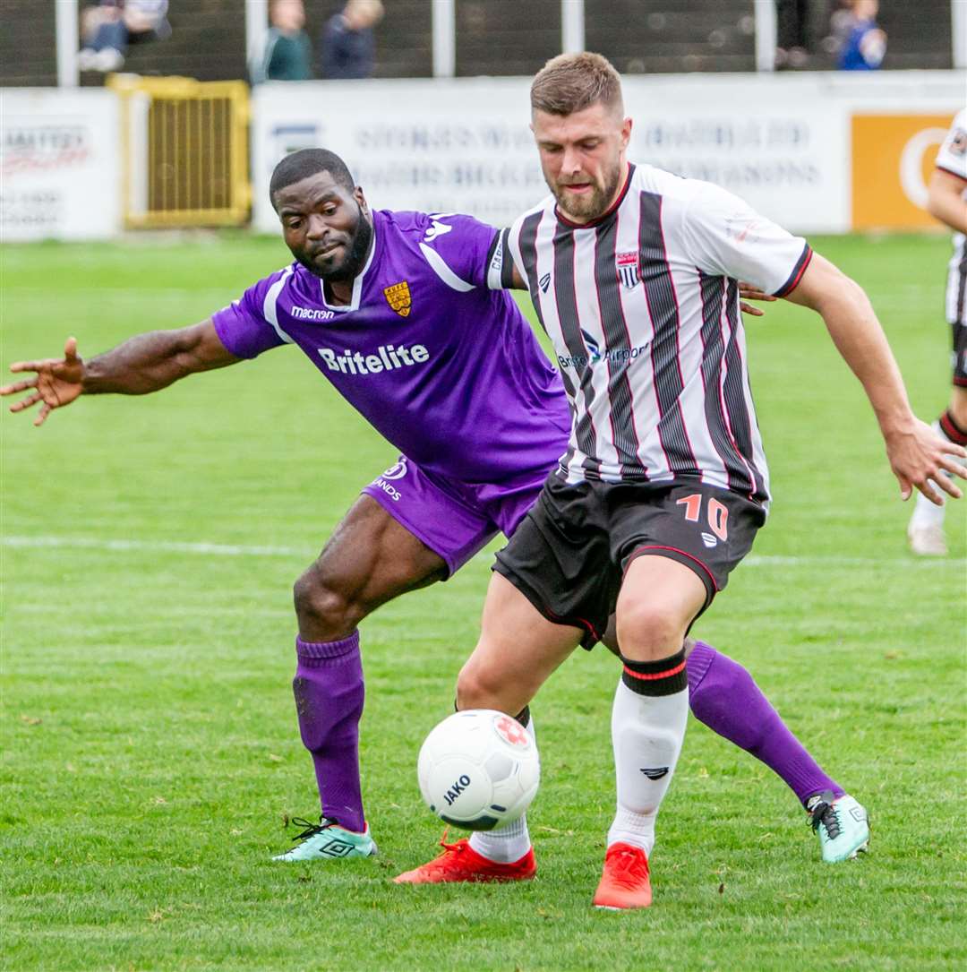 George Elokobi in action for Maidstone at Bath last weekend Picture: Helen Cooper