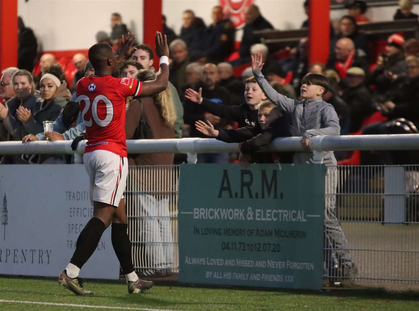 Chris Dickson thanking the fans after being replaced in a home win over Whitehawk Picture: @max_e_photography