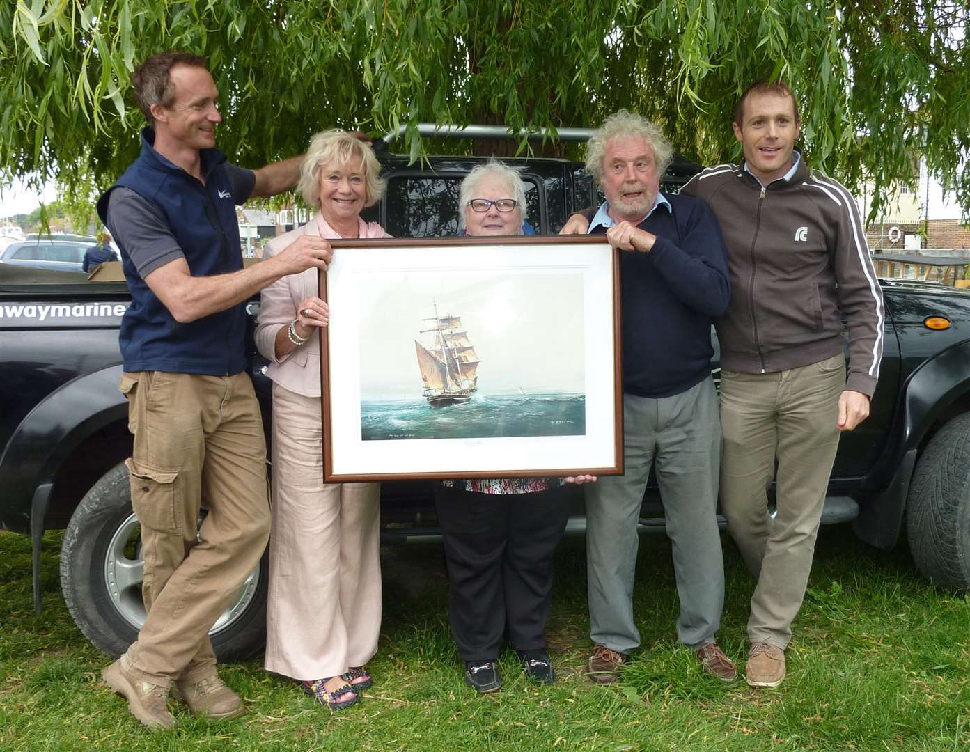 Sandra Dines was presented with a retirement gift from her Highway Marine employers