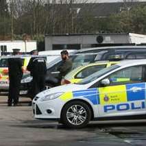 Police at the scene of the shooting in Railway Street