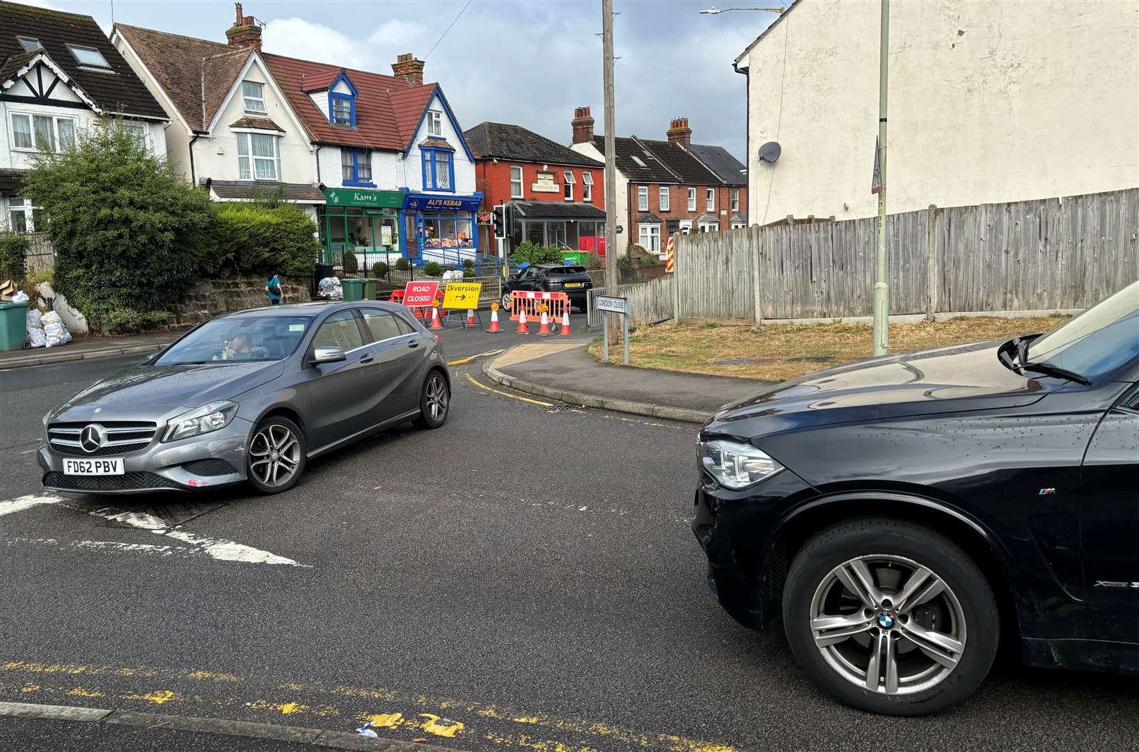 Drivers are being forced to make a U-turn near the roadworks in Hythe Road, Ashford