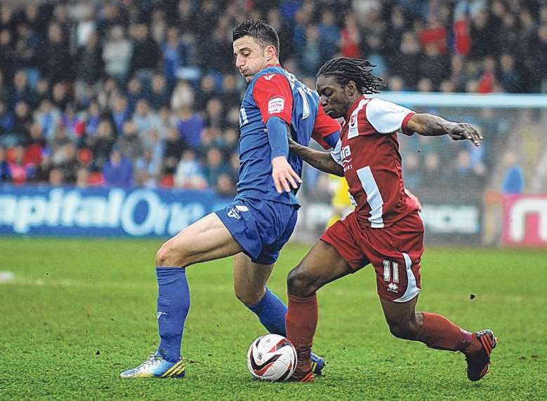 New Gills signing Jermaine McGlashan in action for Cheltenham Picture: Barry Goodwin