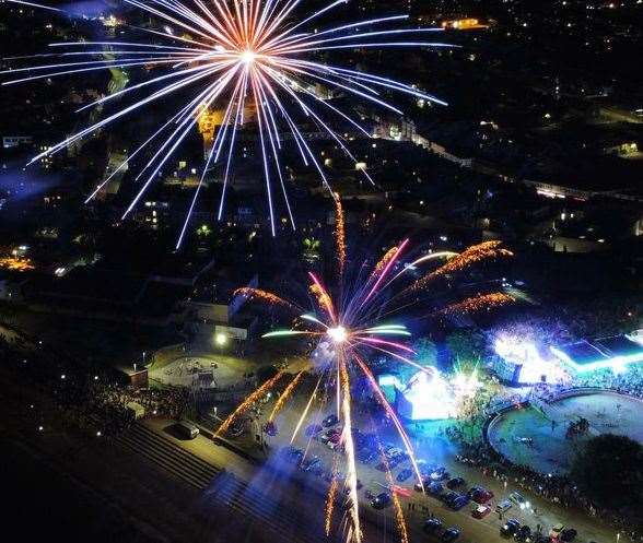 Fireworks display at Sheerness Seaside Festival in Sheerness. Picture: Bunny Drone Pics