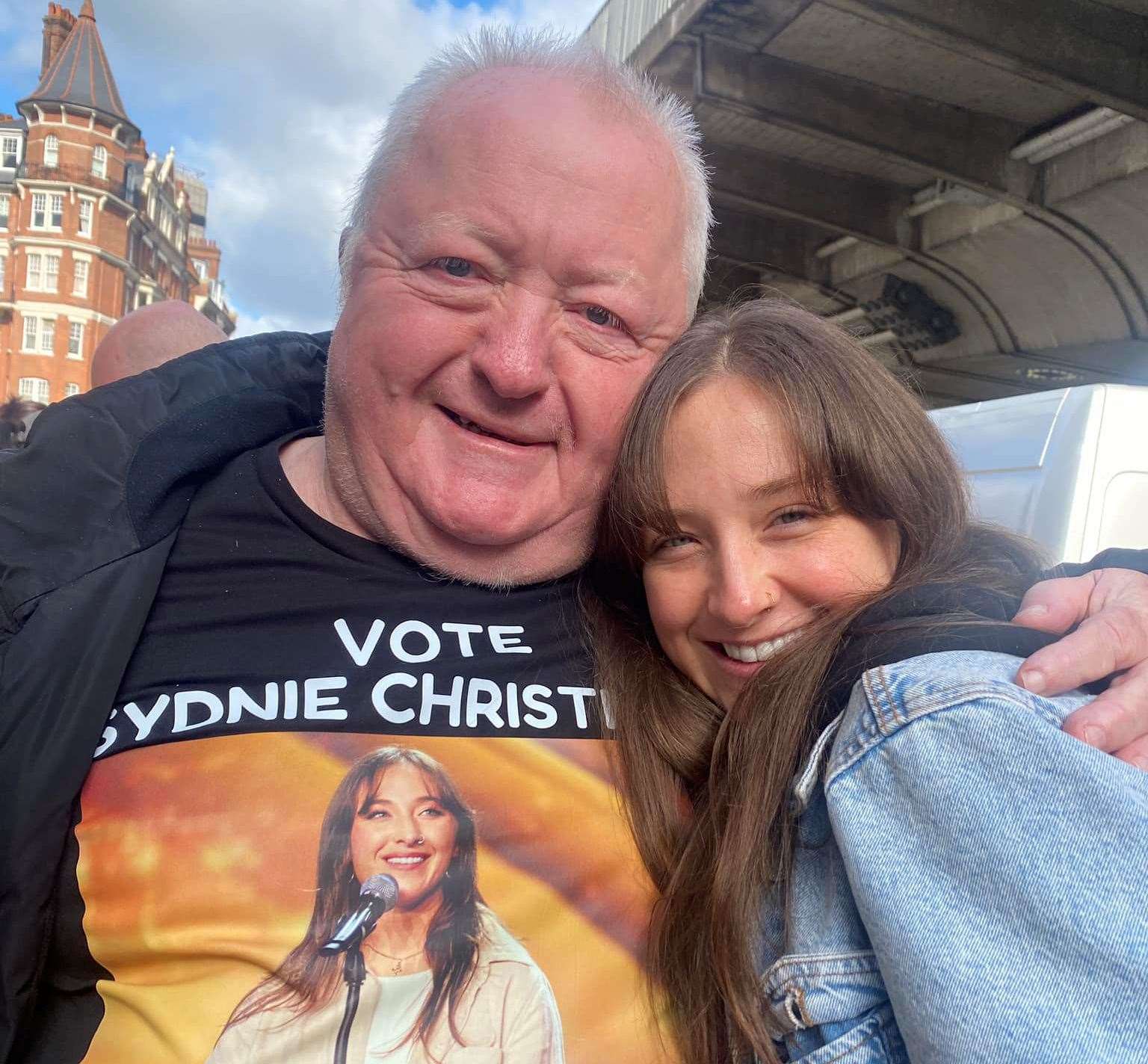 Pub landlord of The Railway Inn, Dave Littley, with singer Sydnie Christmas. Picture: Facebook