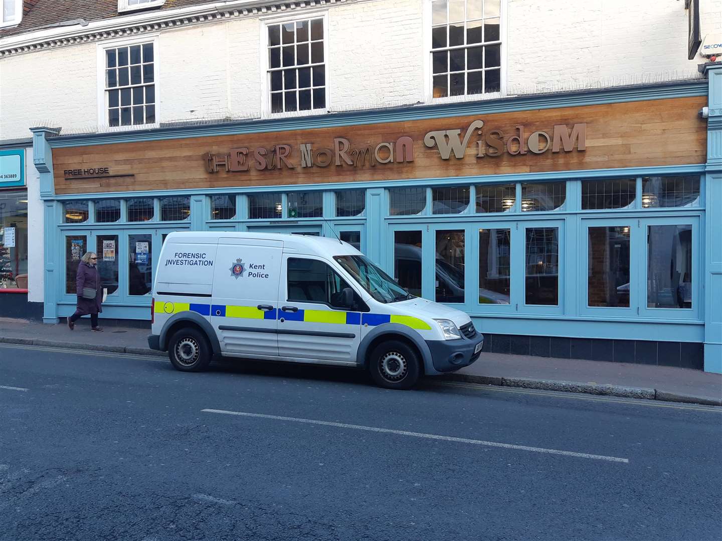 Police at the scene in Queen Street