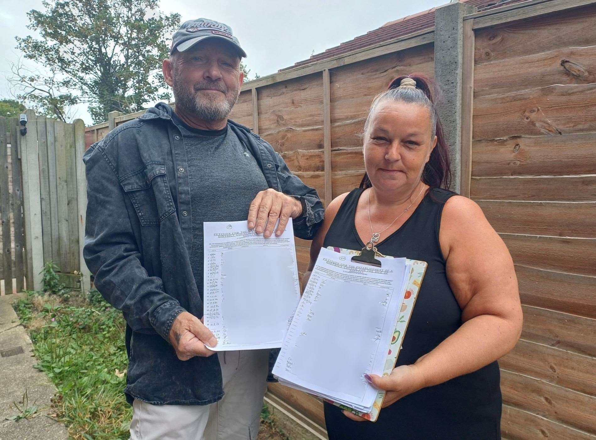 Wayne Sullivan and Niquie Trower are part of the Sheppey Action Group and have been collecting signatures for the past four weeks