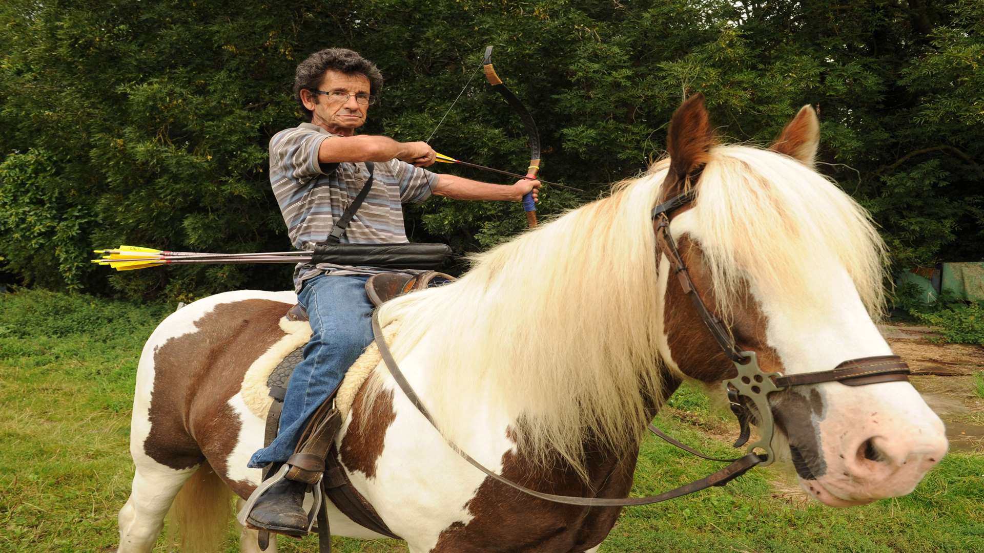 Philip Donoghue with his horse, Ted. Pic: Steve Crispe