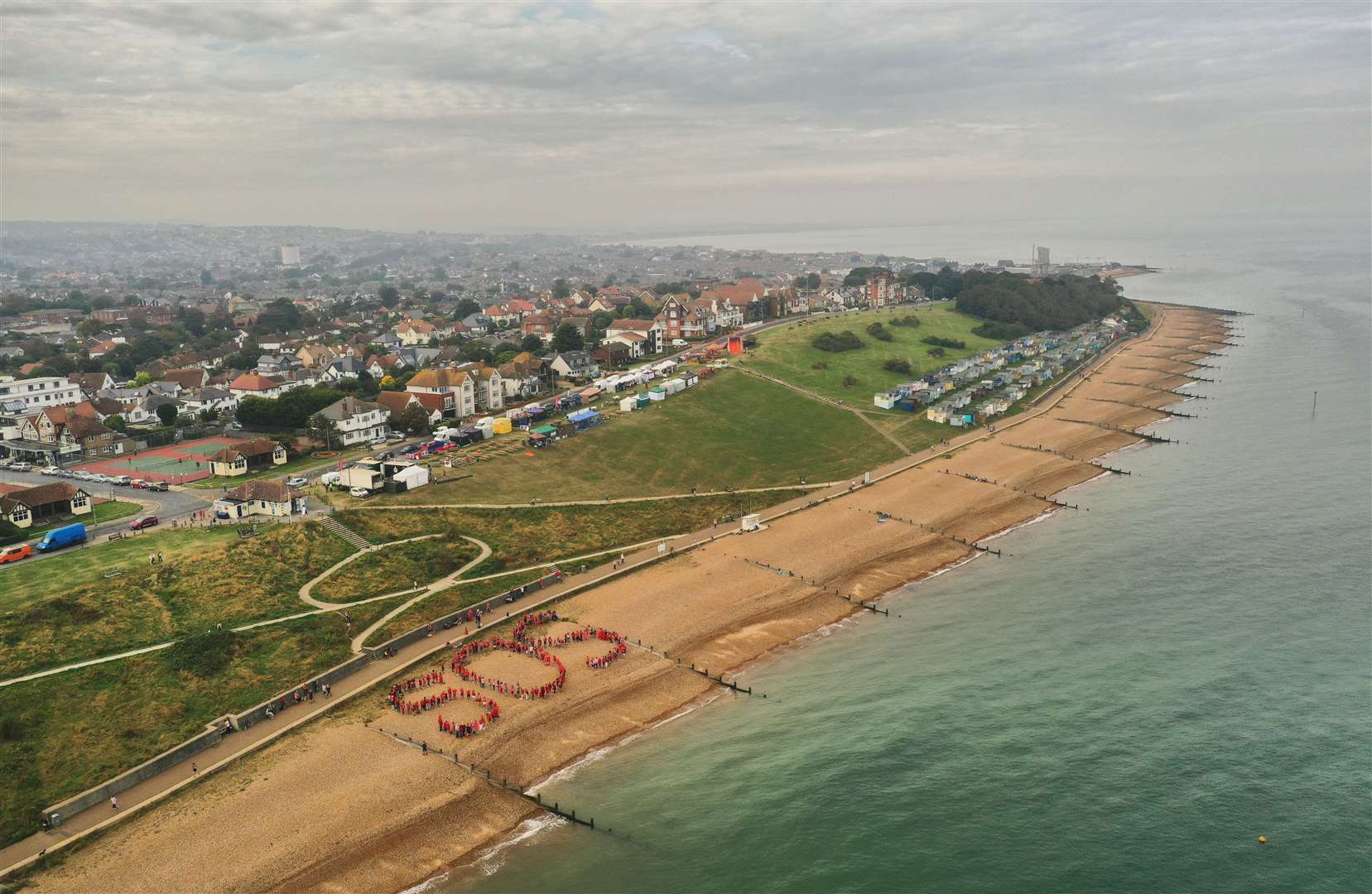 SOS Whitstable protesting against Southern Water sewage releases into the sea in 2021. Picture: Tom Banbury @tombanbury